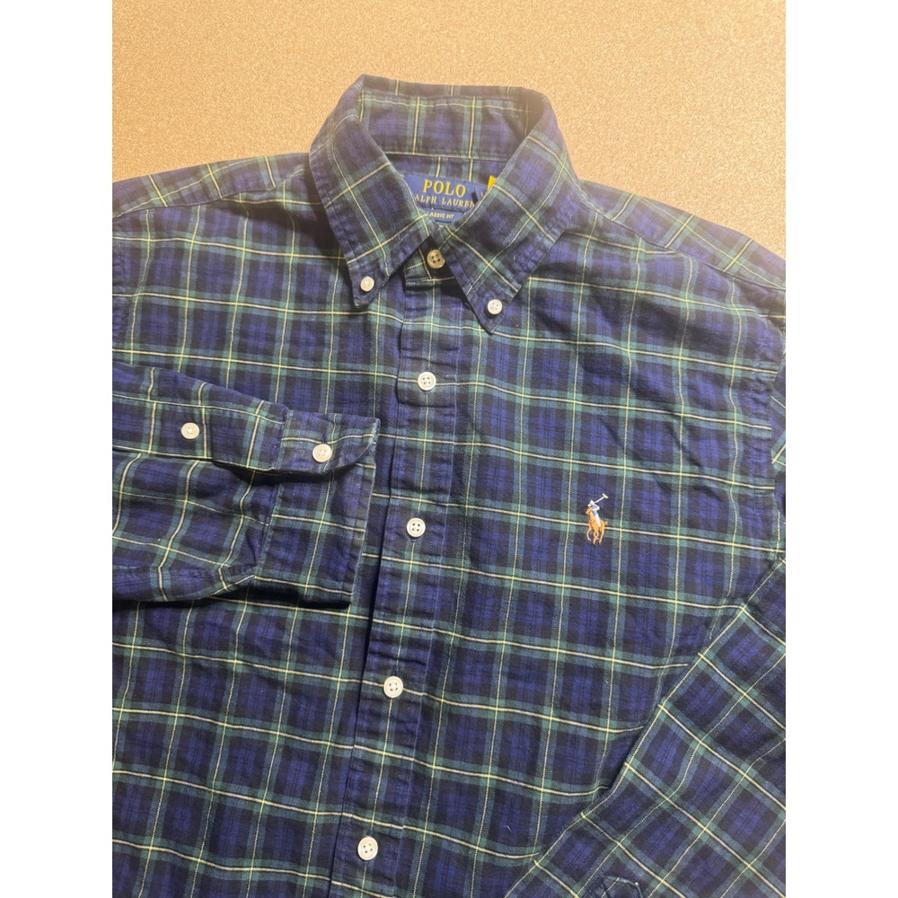 Polo Ralph Lauren Mens Plaid Classic Fit Long Sleeve Button Down Shirt‎